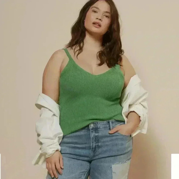 Maeve by Anthropologie “Everyday Maryanne” Bright Green Sweater Tank Top  SIZE M - Picture 4 of 10